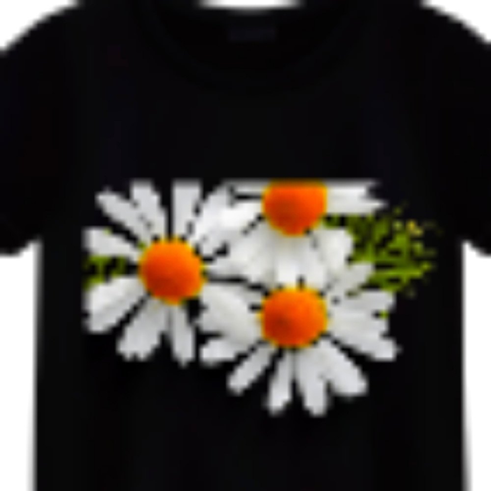 Black t-shirt with flowers